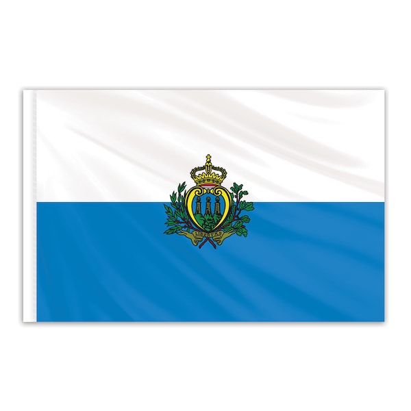 Global Flags Unlimited San Marino Indoor Nylon Flag with Seal 3'x5' 202812